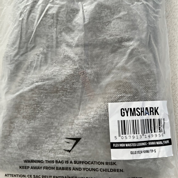 Brand New Gymshark Flex High Waisted Leggings - Khaki Marl/Taupe - Picture 3 of 5